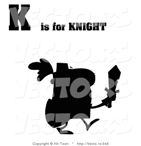Vector of K Is for Knight Silhouette