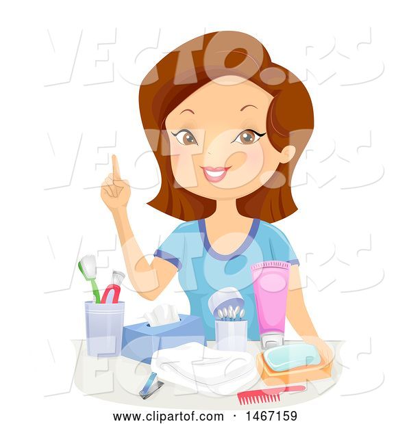 Vector of Lady Discussing Hygiene