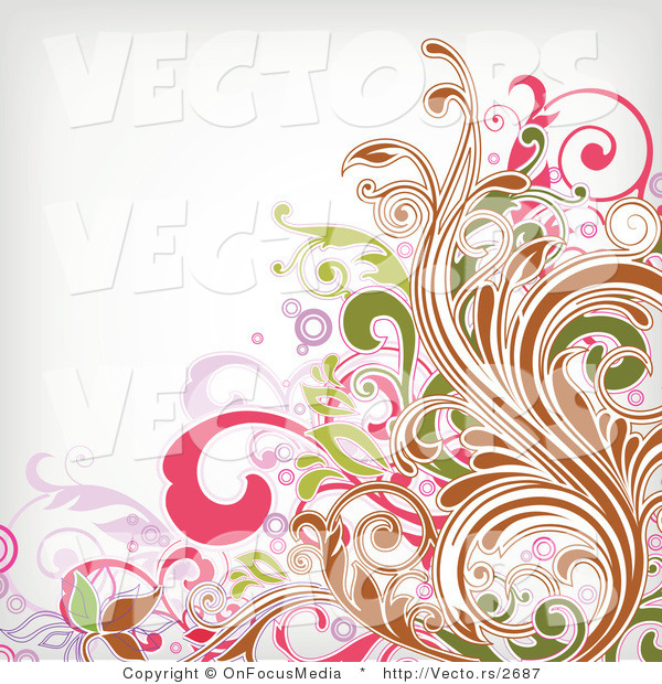 Vector of Leafy Floral Background Vines Pattern