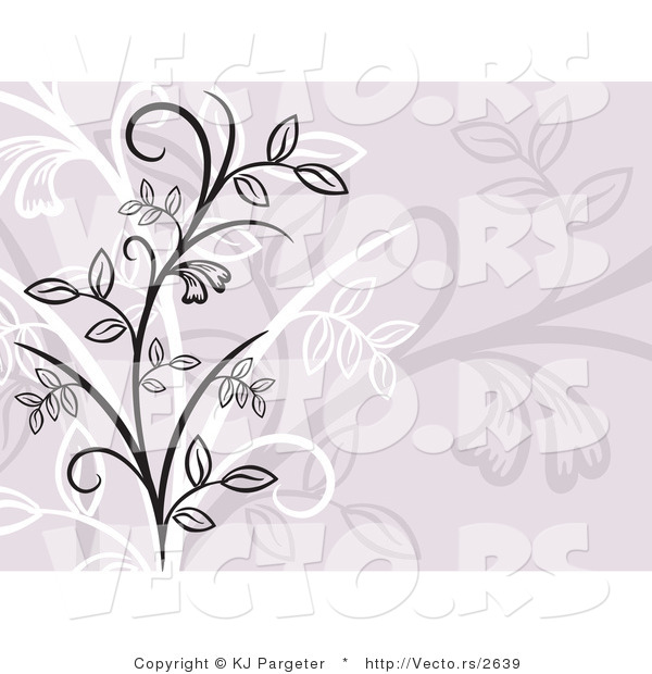 Vector of Light Purple Floral Vines Background Design