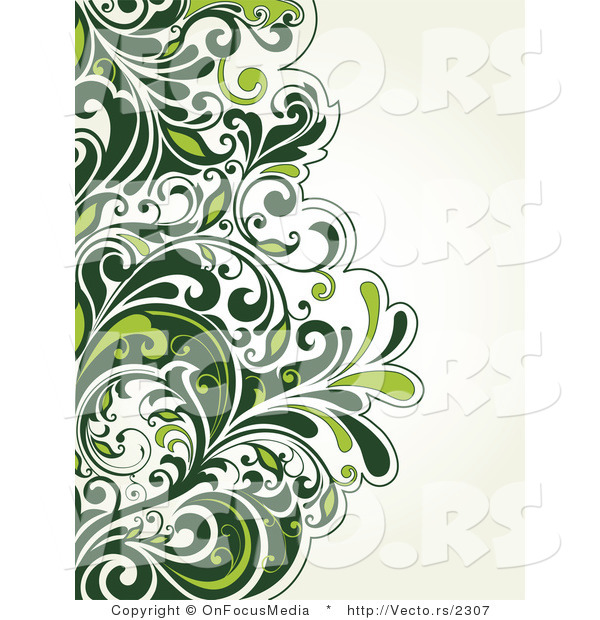 Vector of Lush Green Vines over Off-White Background Design