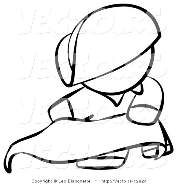 Vector of Matador with a Cape - Coloring Page Outlined Art