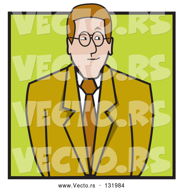 Vector of Nervous Business Man or Lawyer in a Green Suit
