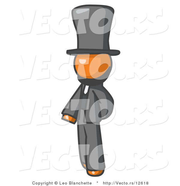 Vector of Orange Guy Abe Lincoln