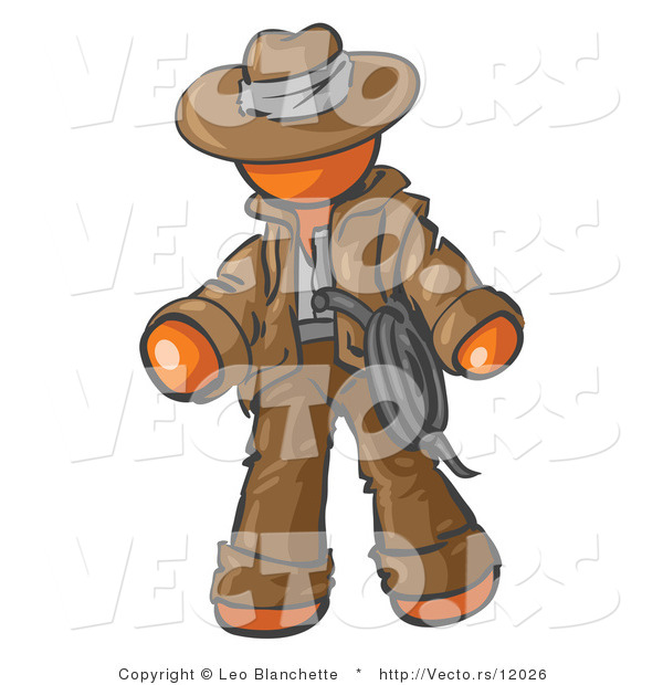 Vector of Orange Guy Cowboy Adventurer
