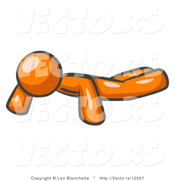 Vector of Orange Guy Doing Pushups
