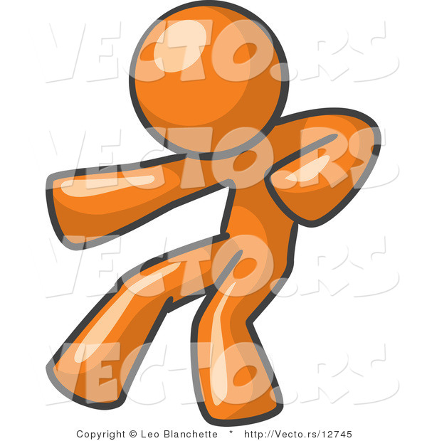 Vector of Orange Guy Fighter Punching
