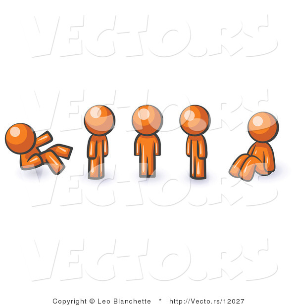 Vector of Orange Guy in Different Poses