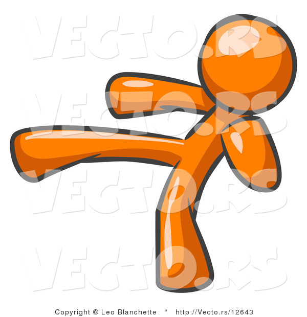 Vector of Orange Guy Kicking