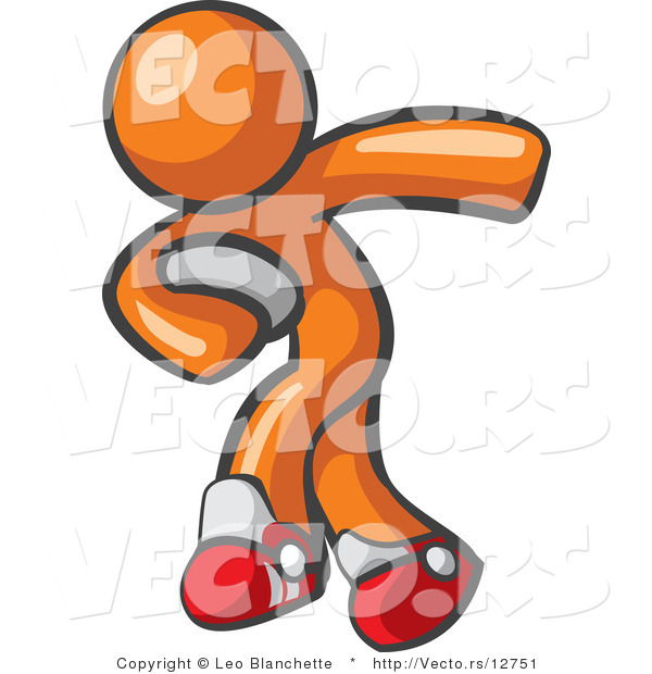 Vector of Orange Guy Rugby Player