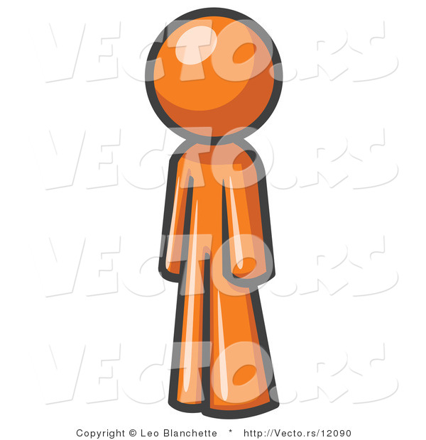 Vector of Orange Guy Standing up Straight