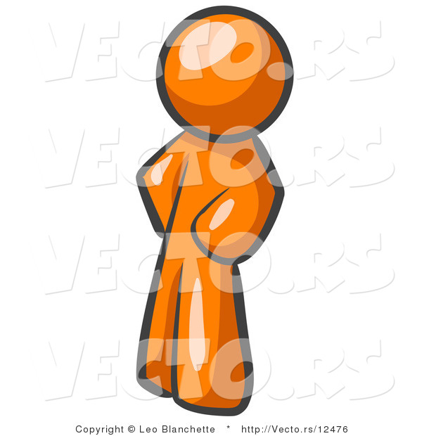 Vector of Orange Guy Standing with His Hands on His Hips