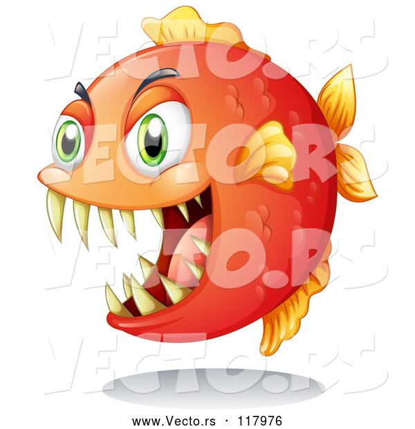 Vector of Orange Piranha Fish
