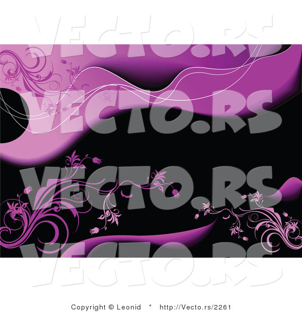 Vector of Purple Pink Floral Backgroung