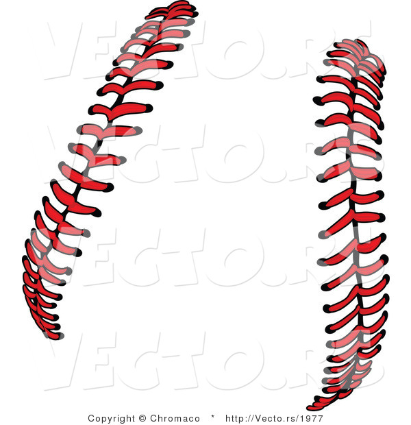 Vector of Red Baseball Stitching