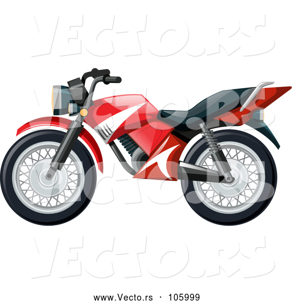 Vector of Red Motorcycle