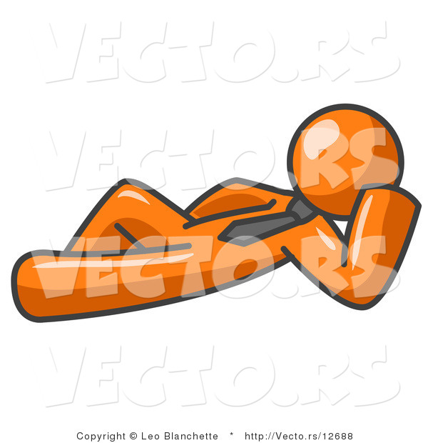 Vector of Relaxed Orange Guy Reclining