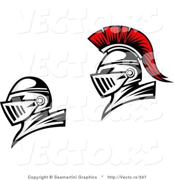 Vector of Roman Knights - One Is Red, the Other Is Black