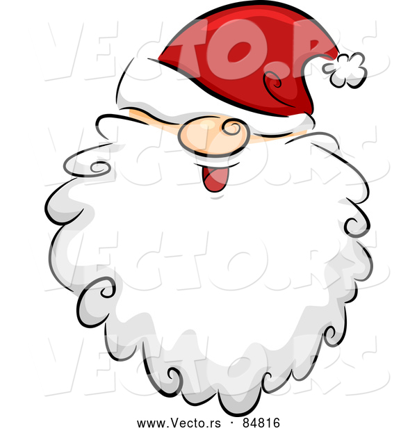 Vector of Santa Claus Face with His Hat over His Eyes