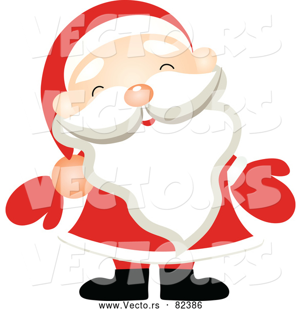 Vector of Santa Claus Wearing Red Mittens