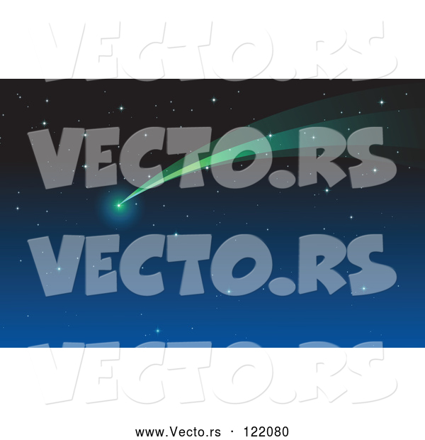 Vector of Shooting Star Comet in a Night Sky