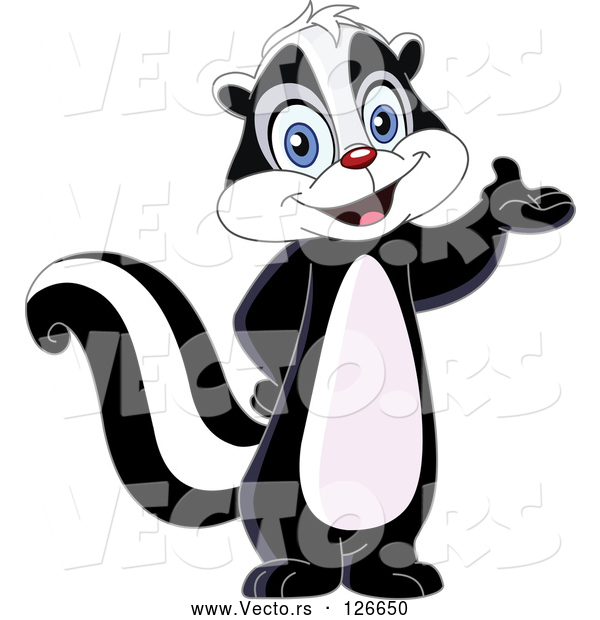 Vector of Skunk Standing on His Hind Legs and Presenting