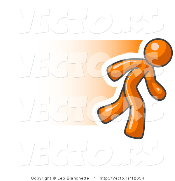 Vector of Speedy Orange Business Guy Running