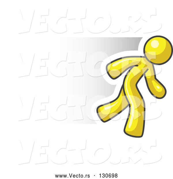Vector of Speedy Yellow Businessman Running