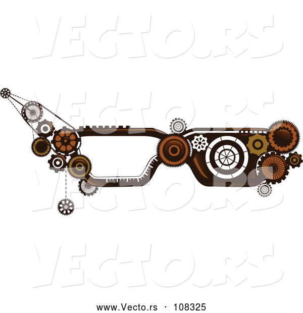 Vector of Steampunk Human Eye Glass Frames with Gears
