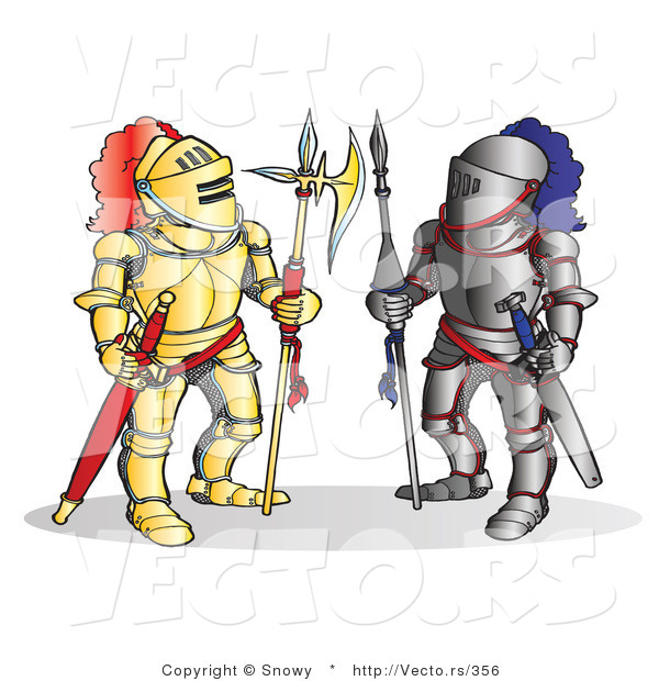 Vector of Two Opponet Knights Facing Each Other