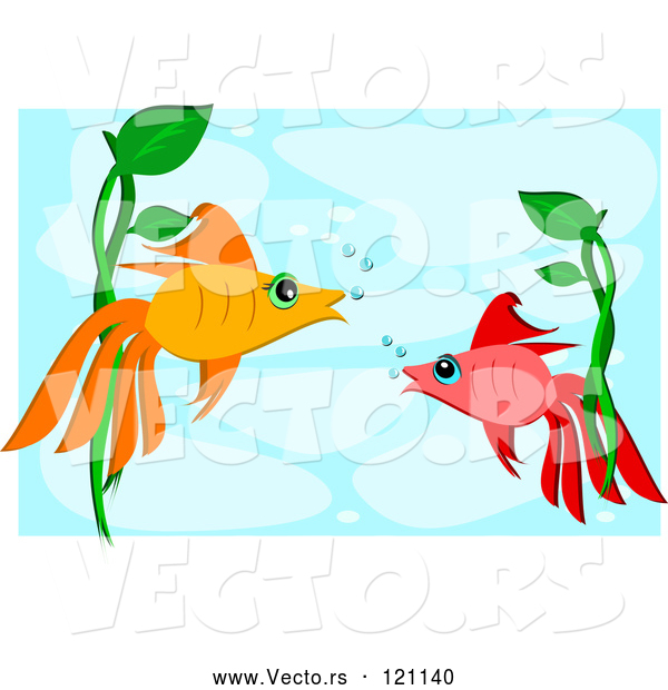 Vector of Two Talking Fish Underwater