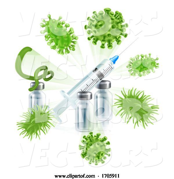 Vector of Vaccine Syringe Virus Vaccination Medical Concept