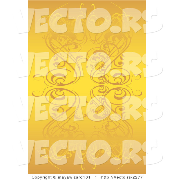 Vector of Yellow Floral Vines Background