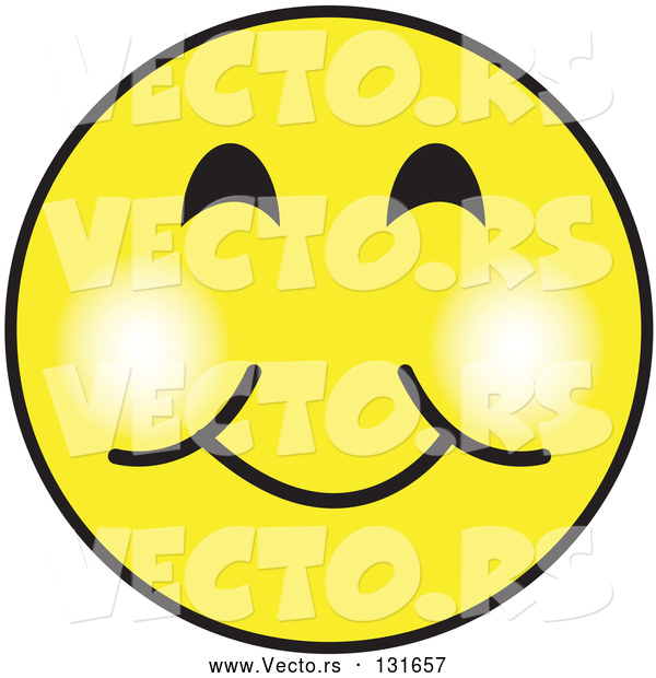 Vector of Yellow Smiley Face Graphic with a Closed Lip Smile