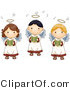 Cartoon Vector of 3 Singing Angel Boys and Girls by BNP Design Studio