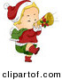 Cartoon Vector of a Baby Playing a Trumpet for Christmas by BNP Design Studio