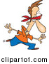 Cartoon Vector of a Blindfolded Man Walking Forward by Toonaday