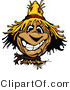 Cartoon Vector of a Cartoon Scarecrow with Big Grin by Chromaco