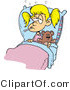 Cartoon Vector of a Child Confined to Bed by Sickness by Toonaday