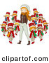 Cartoon Vector of a Christmas Girl with Eleven Pipers Piping by BNP Design Studio