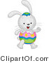 Cartoon Vector of a Easter Bunny Wearing Egg Costume by BNP Design Studio