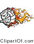 Cartoon Vector of a Flaming Volleyball Ball Mascot with an Evil Competitive Grin by Chromaco