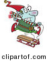 Cartoon Vector of a Freezing Christmas Elf Riding a Sled by Toonaday