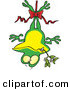 Cartoon Vector of a Frog Hanging Upside down with Mistletoe on Christmas by Toonaday