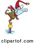Cartoon Vector of a Frozen Christmas Elf Standing on North Pole While Keeping a Look out by Toonaday