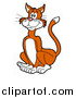 Cartoon Vector of a Happy Orange Cat Sitting by LaffToon