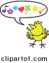 Cartoon Vector of a Happy Yellow Chicken a Word Balloon by Zooco