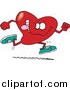 Cartoon Vector of a Running Heart by Toonaday