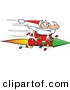 Cartoon Vector of a Santa Riding Super Fast Rocket by Toonaday