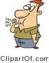 Cartoon Vector of a Sick Man Coughing into His Hand by Toonaday